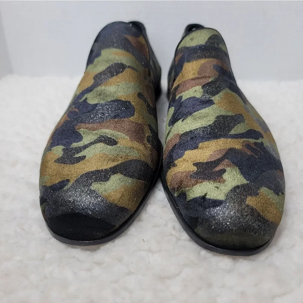 Magnanni Jareth Slip On Loafers 10.5 Men's  Green Camo Suede Dress Shoes Spain.